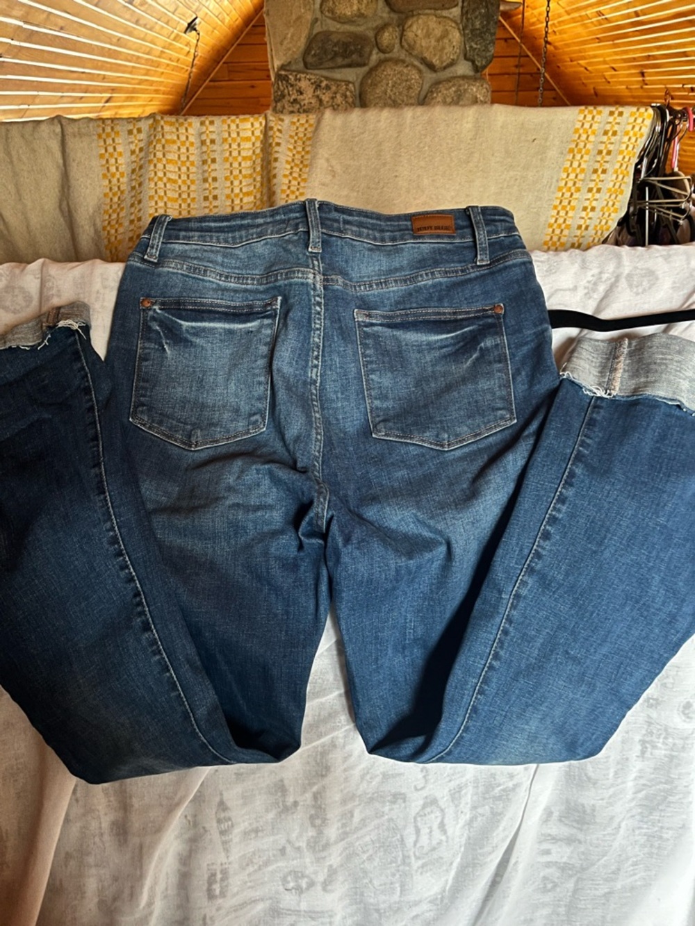 Judy Blue Dark-Mid Blue Flare Jeans